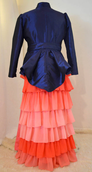 Ready to ship Victorian costume fashion history walking dress tea party xl size jacket ruffle Halloween
