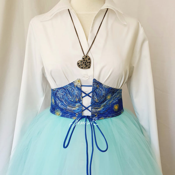 Ren faire corset Gift for her Waist blue corset belt