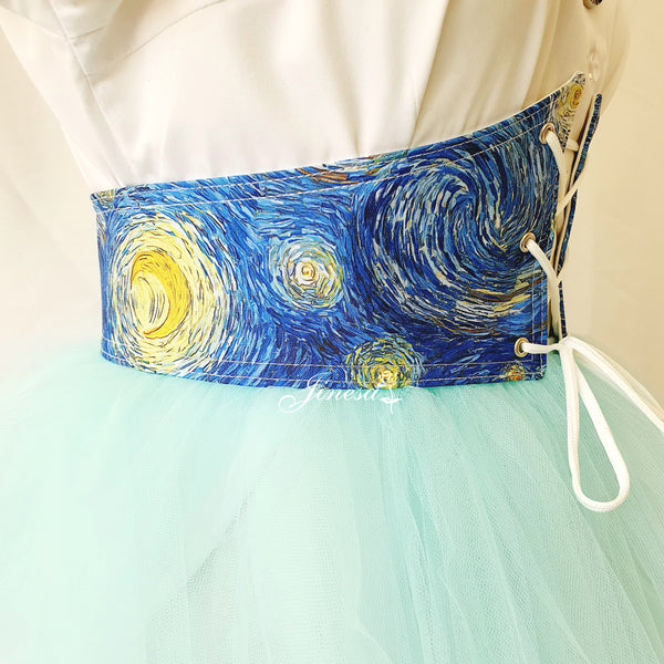Ren faire corset Gift for her Waist blue corset belt