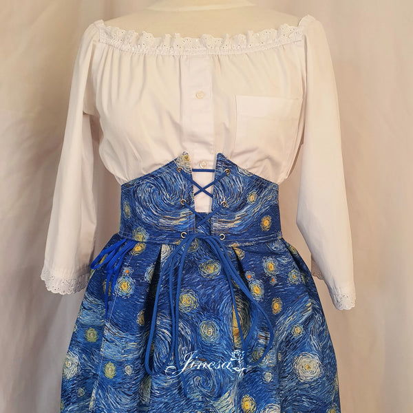 Ren faire corset Gift for her Waist blue corset belt