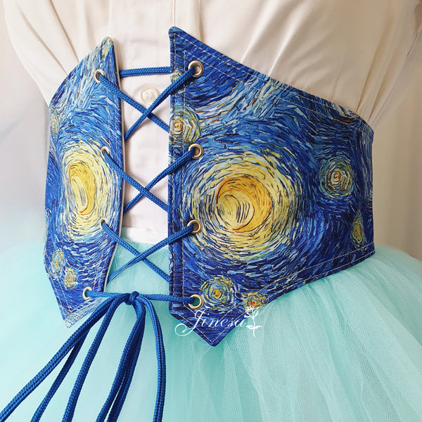 Ren faire corset Gift for her Waist blue corset belt