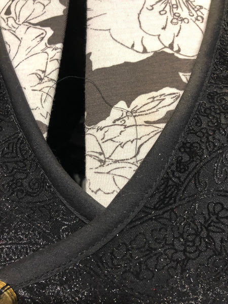 Waistcoat in black flock fabric