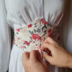 Corset belt wedding red flowers Corset custom handmade gift for her Waist prom corset