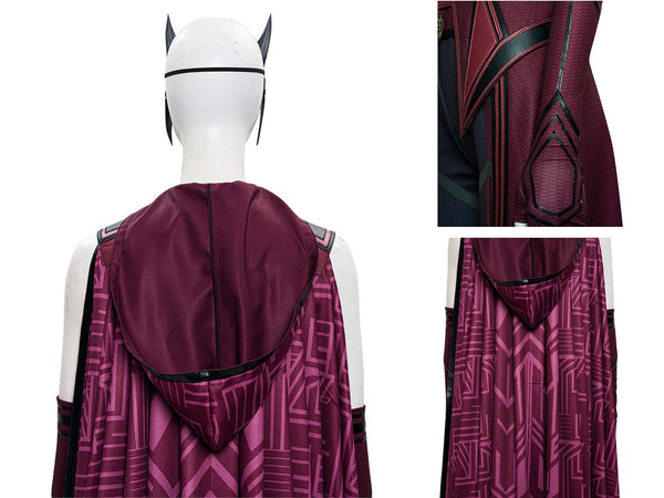 Outfit Halloween Wanda Maximoff Scarlet Witch Outfit Wanda Vision Scarlet Witch Cosplay Costume