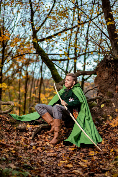 Waterproof Waxed Cotton Ranger Cloak Wind & Rain Resistant Medieval Viking LARP Cape