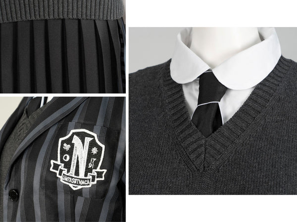 Outfit The Addams Family Wednesday Halloween Suit Wednesday Addams Cosplay School Uniform Costume