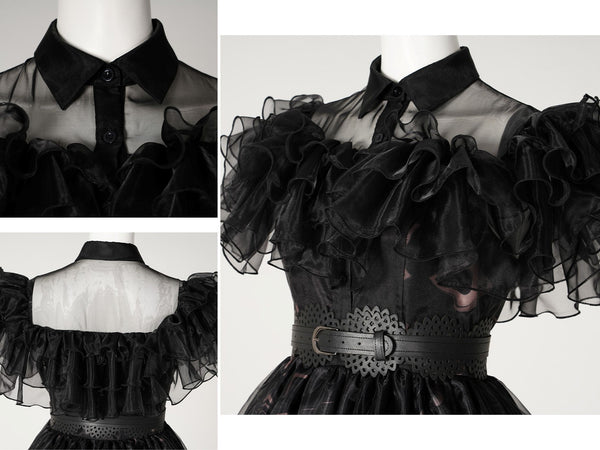 The Addams Family Wednesday Halloween Suit Wednesday Addams Dance Dress Raven Black Party Cosplay Costumes