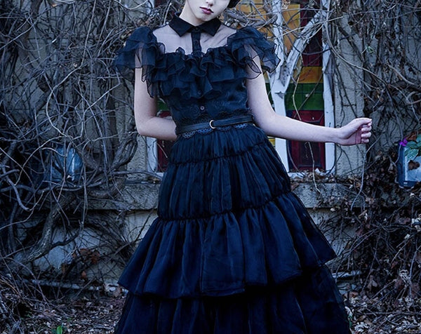 The Addams Family Wednesday Halloween Suit Wednesday Addams Dance Dress Raven Black Party Cosplay Costumes