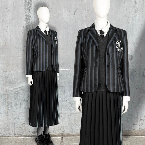 The Addams Family Wednesday Halloween Cosplay Party Suit Wednesday Addams School Uniform Costume Cosplay