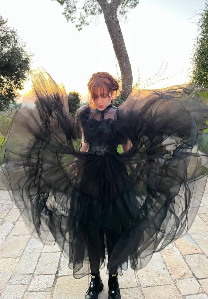Wednesday Dark Dress Gothic Prom Dress Beautiful Handmade Wednesday Dr – Cosplayrr Wednesday Dark Dress Gothic Prom Dress Beautiful Handmade Wednesday Dr – Cosplayrr