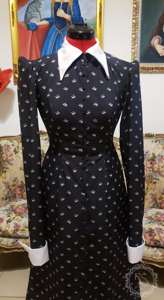 Wednesday Dark Dress Gothic Prom Dress Beautiful Handmade Wednesday Dress Aesthetic Gifts WEDNESDAY ADDAMS REPLICA Dress
