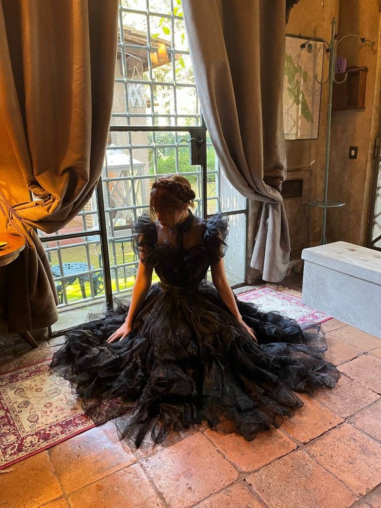 prom dress wednesday Shop Wednesday Dress, Rave'n Dance Dress, Black Prom Dress, Alternative Wedding Dress, Halloween Costume, Whimsigoth Tulle Dress, Evening -
