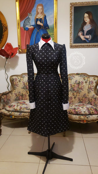 Wednesday Dark Dress Gothic Prom Dress Beautiful Handmade Wednesday Dress Aesthetic Gifts WEDNESDAY ADDAMS REPLICA Dress