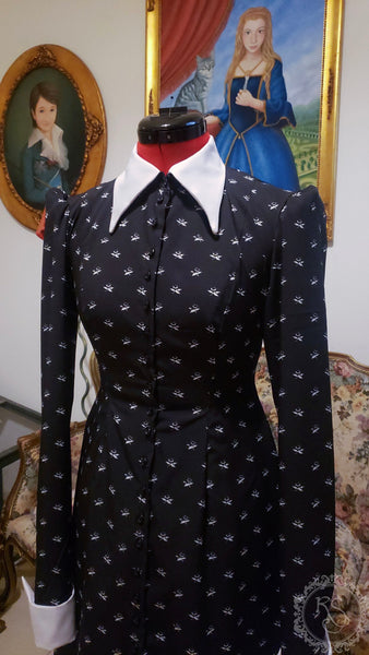 Wednesday Dark Dress Gothic Prom Dress Beautiful Handmade Wednesday Dress Aesthetic Gifts WEDNESDAY ADDAMS REPLICA Dress