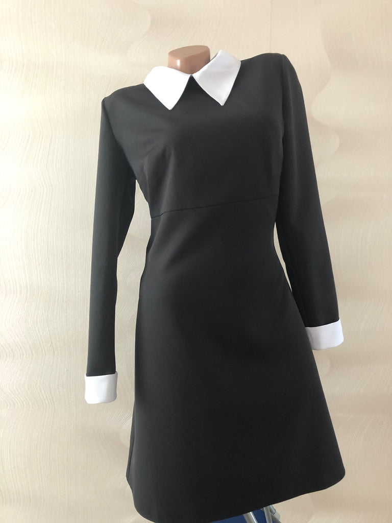 Black dress Peter Pan collar dress Addams family Goth Lolita dress Got Cosplayrr Black dress Peter Pan collar dress Addams family Goth Lolita dress Got Cosplayrr