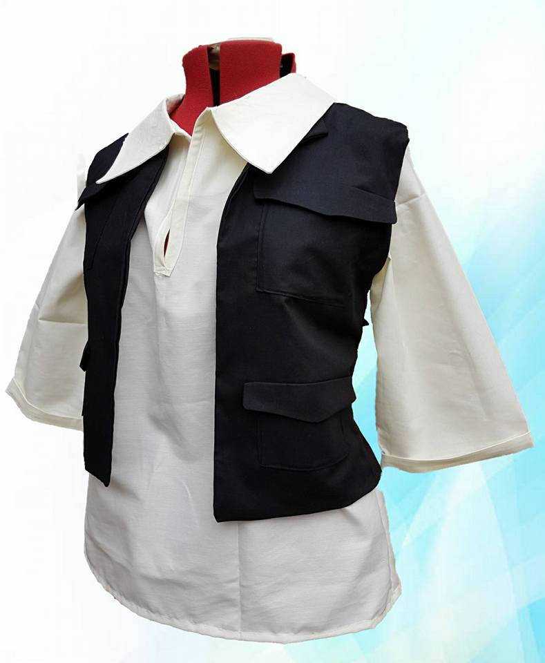 All sizes made to measure star wars costumes and cosplay worldwide shipping Women's Han Solo inspired Waistcoat and shirt
