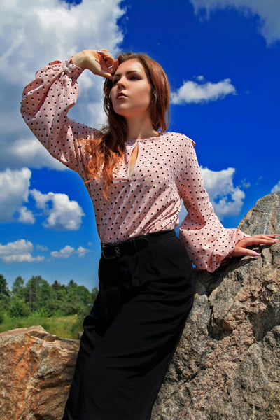 Blouse with polka dots Stylish blouse Women's shirt Women's blouse