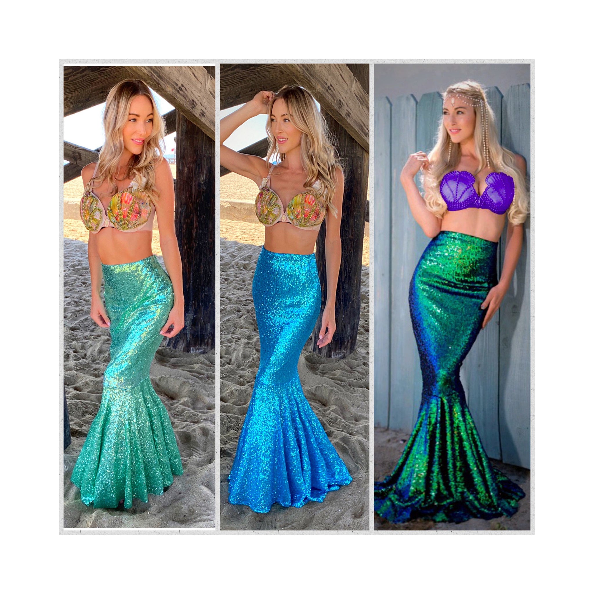 Costume tail sequin skirt Women mermaid
