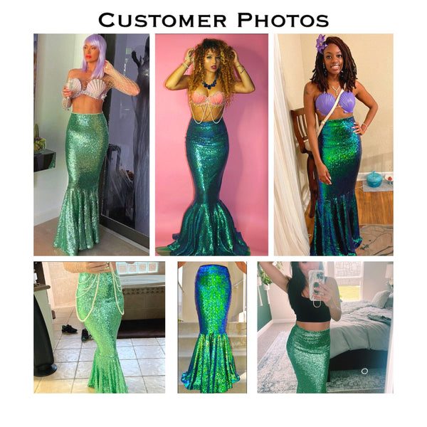 Costume tail sequin skirt Women mermaid