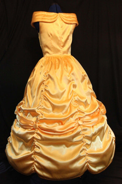 Costume Gown MOM2RTK Custom Sz BELLE Adult Yellow Gold Satin