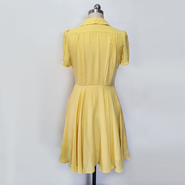 Summer casual dress 1950s dress Flare shirtdress Custom made dress Kate Middleton Yellow Summer dress Fit and flare dress