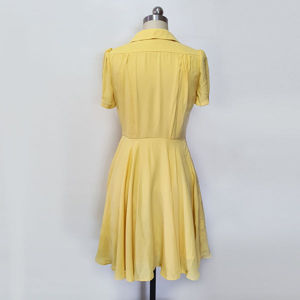 Summer casual dress 1950s dress Flare shirtdress Custom made dress Kate Middleton Yellow Summer dress Fit and flare dress