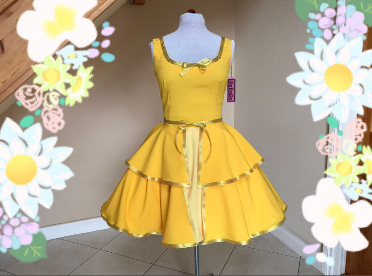 Yellow princess Belle dress Cosplay costume inspired Dress