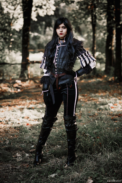 Yennefer Cosplay Outfit Black Full Set Lady Witch Costume Saga Cosplay Yennefer Cosplay costume Highly detailed Yennefer's black dress