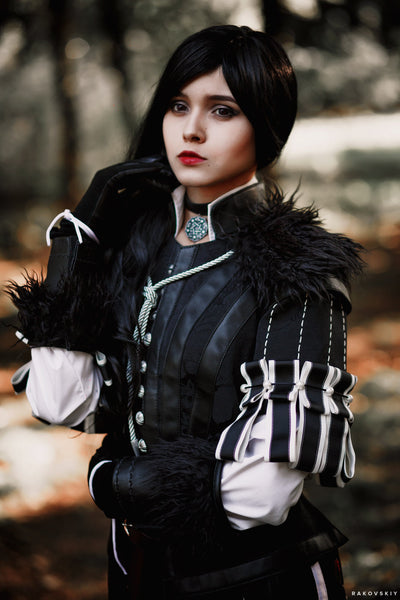 Yennefer Cosplay Outfit Black Full Set Lady Witch Costume Saga Cosplay Yennefer Cosplay costume Highly detailed Yennefer's black dress