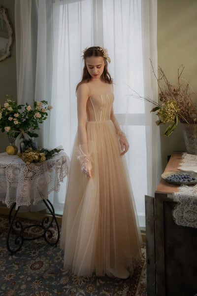 Tulle ball gown Custom wedding gown dress embroidered wedding dress Lvory bustier bridal gown bohemian gown boho wedding dress
