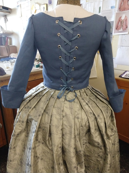 Copy of Button front bodice with contrasting skirt 18th century