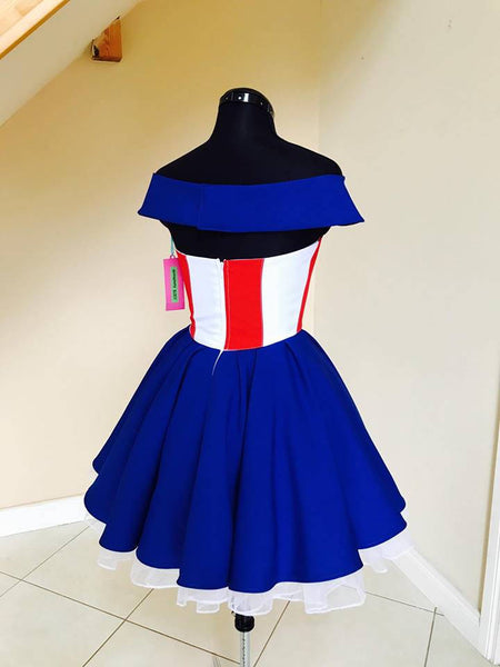 Female Captain America inspired dress pageant Costume