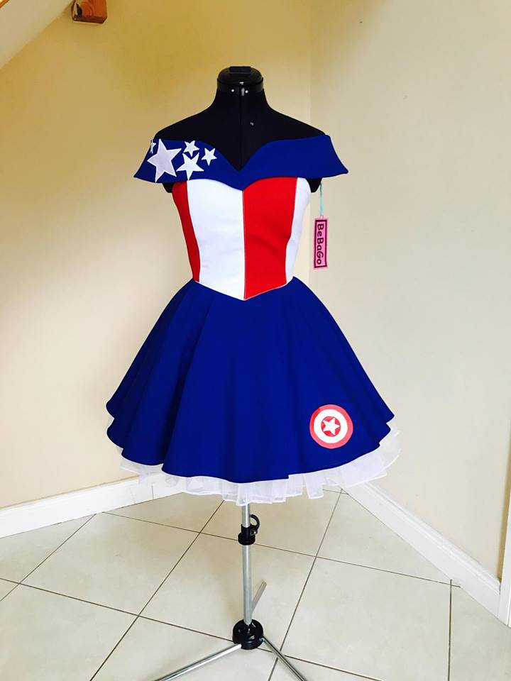 sachin and babi light blue dress Captain America Pinup Dress
