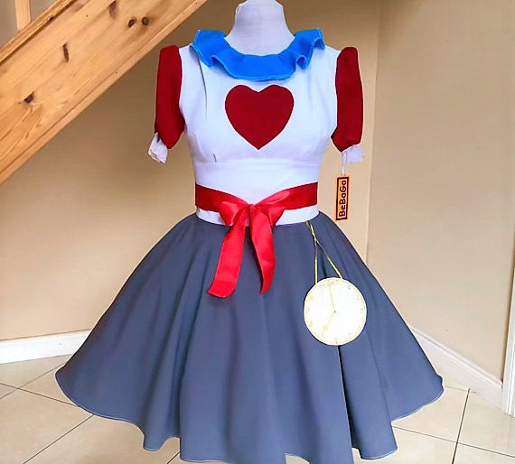 Female Alice in Wonderland Mad Hatter Dress Cosplay Costume
