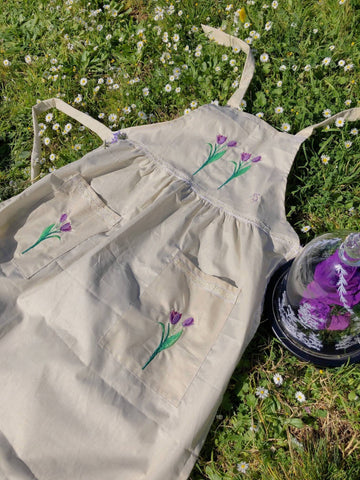 Cottagecore apron with embroideries 100% cotton A Lovely Present