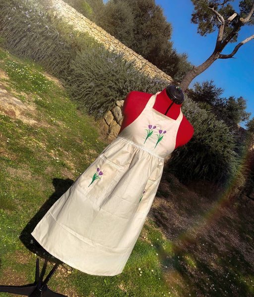 Cottagecore apron with embroideries 100% cotton A Lovely Present