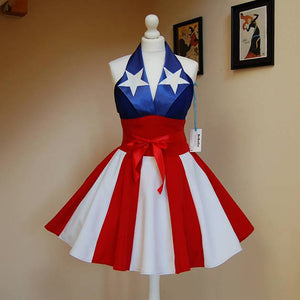 Pageant dress America dress flag dress USO  dress