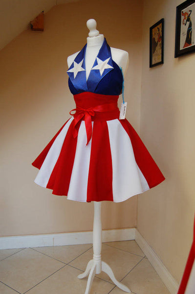 Pageant dress America dress flag dress USO  dress