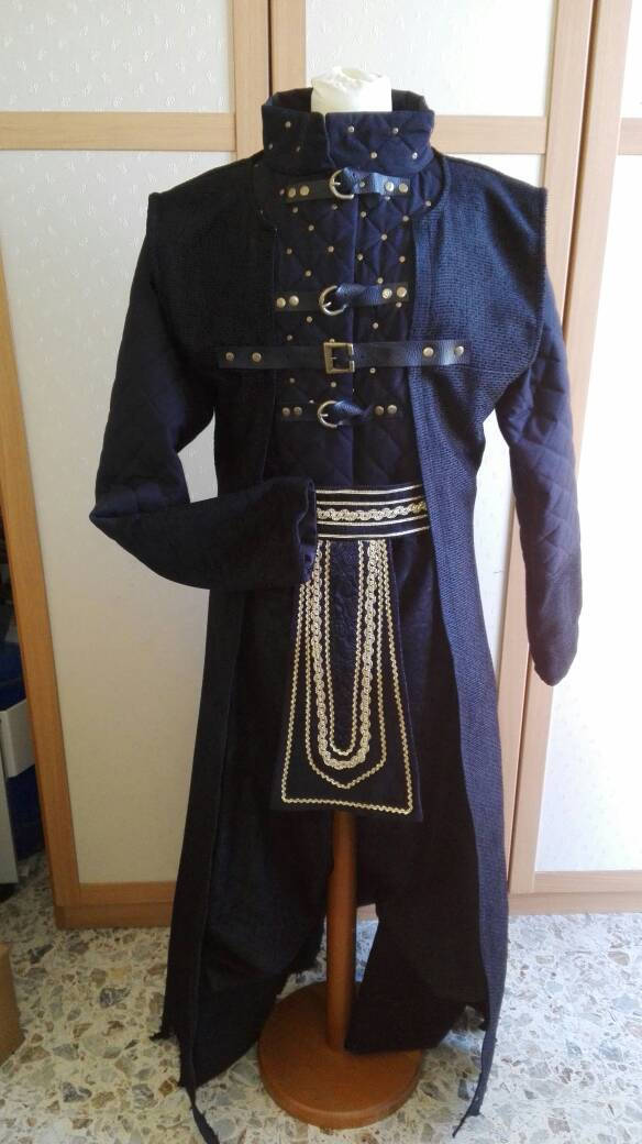 Livery jacket larp grv role playing costume night watchman full fantasy costume warrior gambeson pants