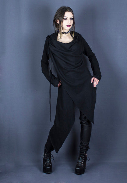 Goth grunge street style clothing Gothic asymmetrical hoodie