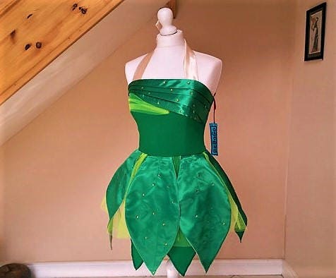 Green fairy Tinkerbell dress cosplay costume Green Fairy Adult Halloween Costume