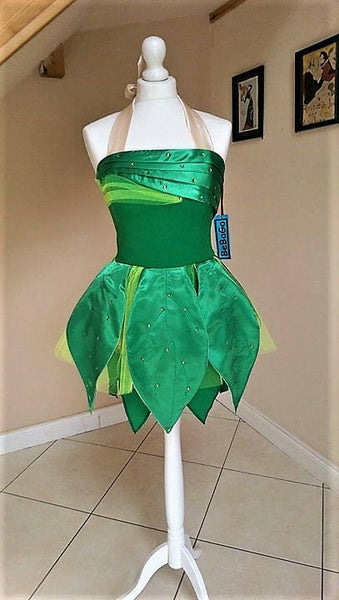 Green fairy Tinkerbell dress cosplay costume Green Fairy Adult Halloween Costume