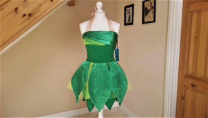 Green fairy Tinkerbell dress cosplay costume Green Fairy Adult Halloween Costume