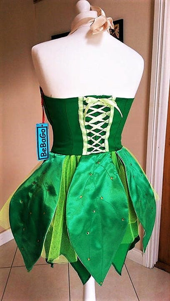 Green fairy Tinkerbell dress cosplay costume Green Fairy Adult Halloween Costume