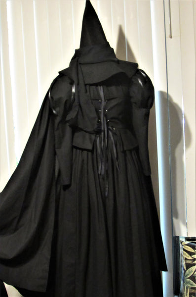 Belt Cape Hat for Teens Adults Wicked Witch Costume Cosplay Dress