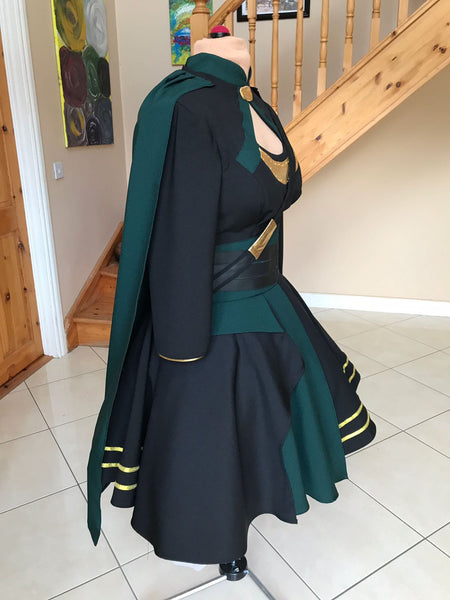 Female Loki Inspired Dress Cosplay Costume
