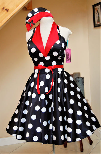 Polka dots black & white Pin up dress Rockabilly dress