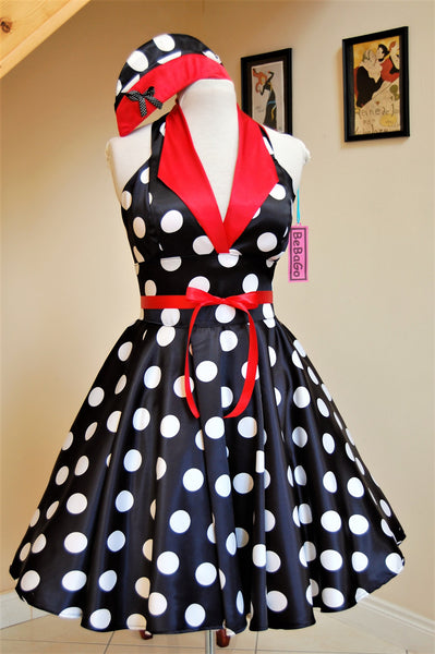 Polka dots black & white Pin up dress Rockabilly dress