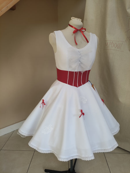 Mary Poppins White Holiday Dress Cosplay Costume