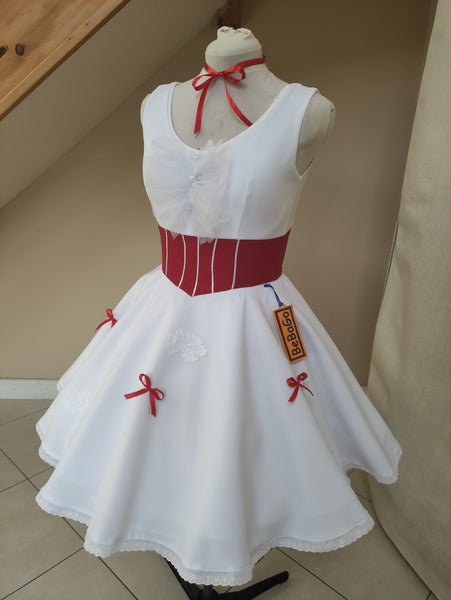 Mary Poppins White Holiday Dress Cosplay Costume
